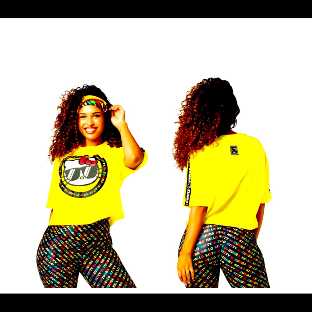 Hello Kitty X Zumba yellow crop top XS